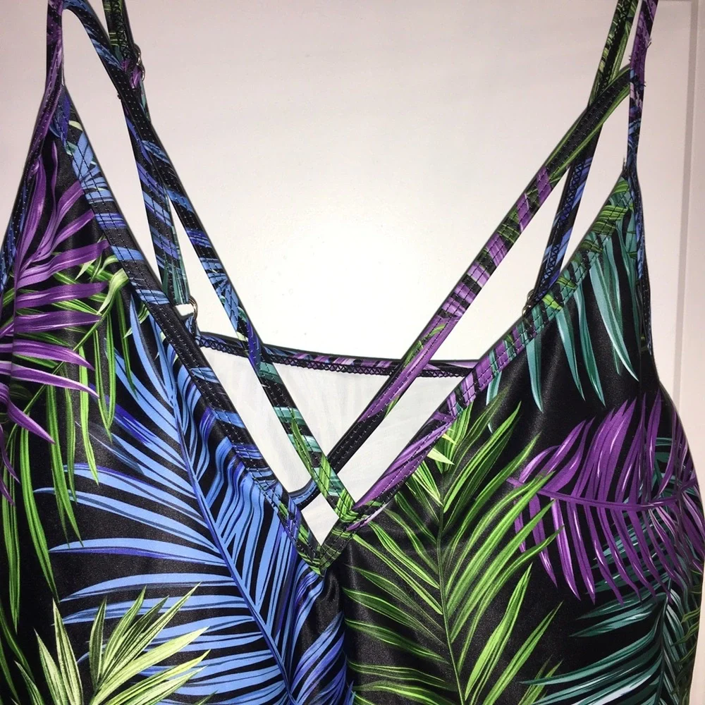 Rose Gal One Piece High Waist Swimsuit Size 18 - Picture 3 of 7